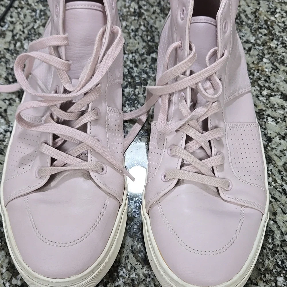 Women's Pink High-Top Sneakers - Picture 1 of 3
